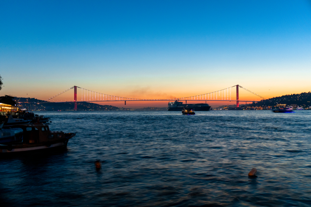 Bosphorus bridge at sunset