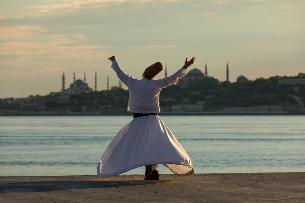 Whirling dervish performing the Sema ceremony in Istanbul