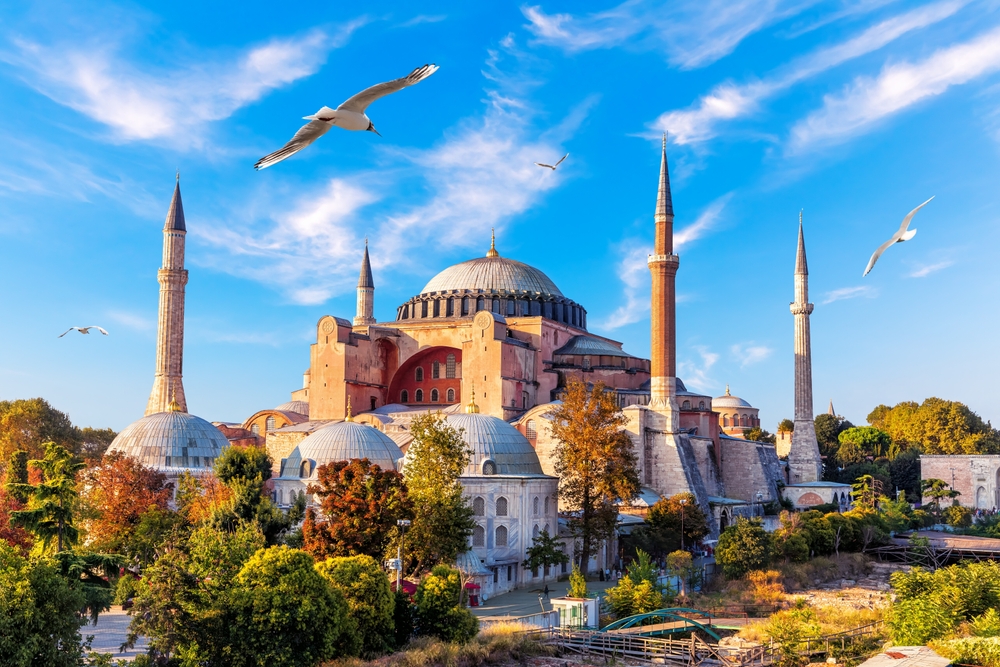 Hagia Sophia exterior at sunset